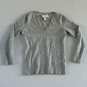 Banana Republic Merino‎ Wool V-Neck Sweater XS Extra Fine Long Sleeve Soft